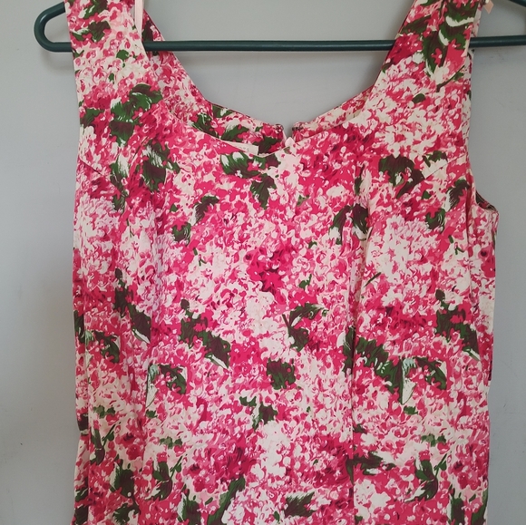 Talbot's Sleeveless Pink Floral Cotton Dress - Picture 2 of 4